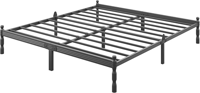 ZIYOO 12 Inch King Size Metal Platform Bed Frame - Vintage Style, 1500LBS Heavy Duty, Anti-Slip & Noise-Free, No Box Spring Needed with Under Bed Storage