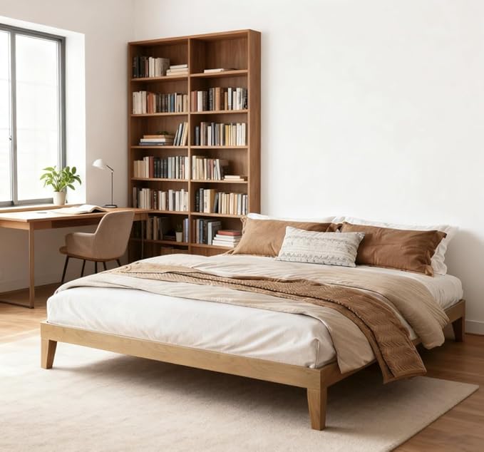 COLAMY 12 Inch Wood Platform Bed Frame，Sturdy Full Size Bed Frame with Wood Slat Support, No Box Spring Needed, Easy Assembly, Rustic Pine