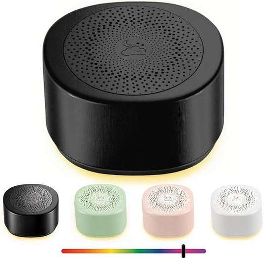 Travel White Noise Sound Machine 20 Sounds, Portable Sound Machine for Adults Sleep, Mini Sleep Aid with Adjustable Volume, 3 Timers, Colorful Night Light, Rechargeable for Baby, Home, Registry Gift