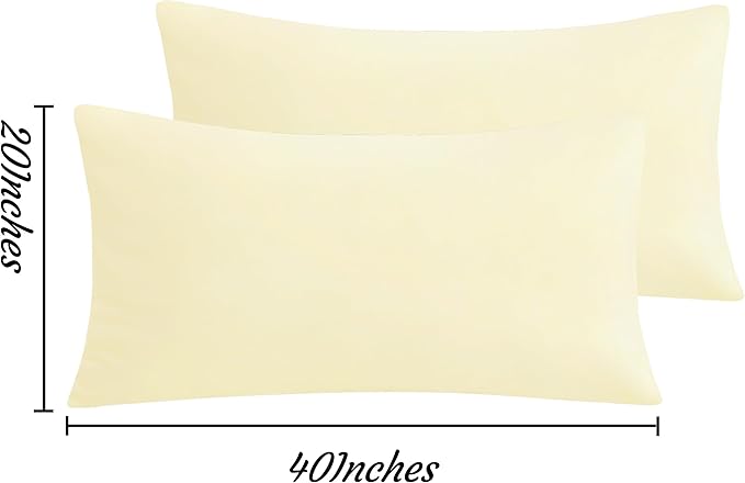NTBAY King Pillow Cases Set of 2, 2 Pack Brushed Microfiber 20x40 Pillow Cases, Soft, Wrinkle, Fade, Stain Resistant Ivory Pillow Cases with Envelope Closure, 20x40 Inches, Ivory