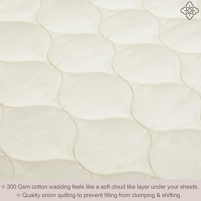 Bioweaves 100% Organic Cotton Mattress Pad Cover, GOTS Certified Cooling Quilted Fitted Mattress Topper & Protector with Soft Cotton Wadding - 20 Inch Deep Pocket, Twin XL