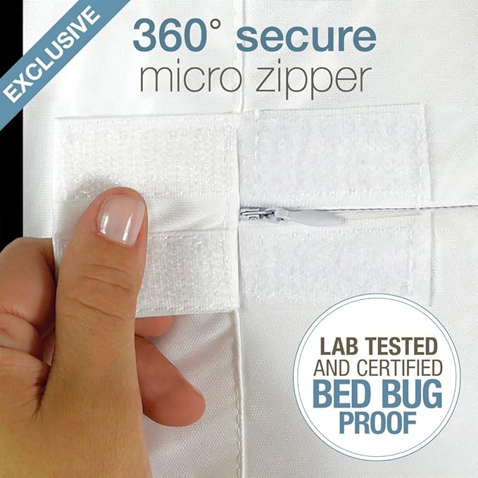 SafeRest Zippered Mattress Protector - Premium 6-9 Inch Waterproof Mattress Cover for Bed - Breathable, Noiseless Washable Mattress Encasement - Full