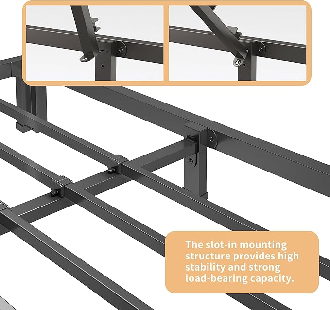 NKZ King Platform Bed Frame 4 Inch, Heavy Duty Metal Low Profile Bed Frame with Round Corner Legs, 3500lbs Weight Capacity Reinforced Frame, No Box Spring Needed，Noise-Free, Easy Assembly