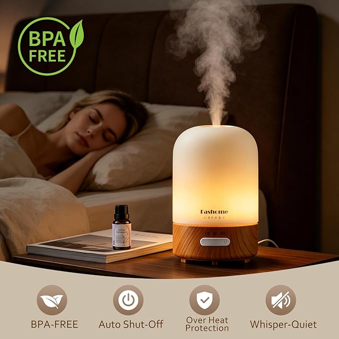 Essential Oil Diffuser for Home, Ultrasonic Cool Mist Air Aromatherapy Humidifier, Mini Scent Air Machine Portable Aroma Diffuser with Changing Lights & Auto Shut-Off for Home Bedroom Office Yoga