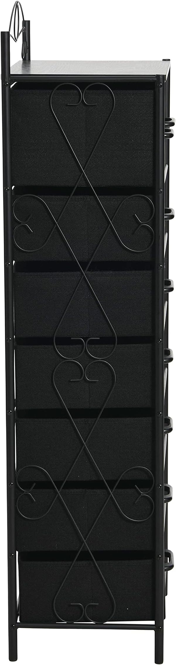 Household Essentials Black Oak & Iron Eight-Drawer Tower