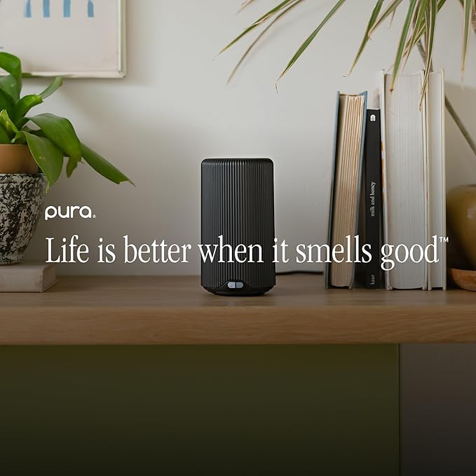 Pura Plus Smart Home Fragrance Diffuser for Large Spaces - Adjust Scent Intensity, Set Schedules, Timers & More in Pura App - Fragrances Sold Separately - Black