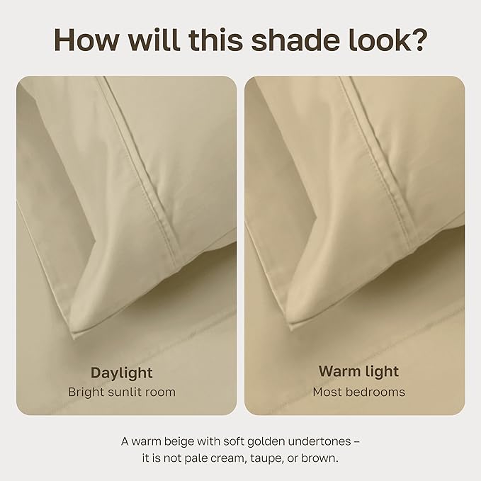 California Design Den 100% Cotton Duvet Cover King Only - Winner Good Housekeeping Best Bedding Awards 2025, Premium 400 Thread Count, 100% Cotton Sateen, Soft & Durable - Beige (Golden Tone)