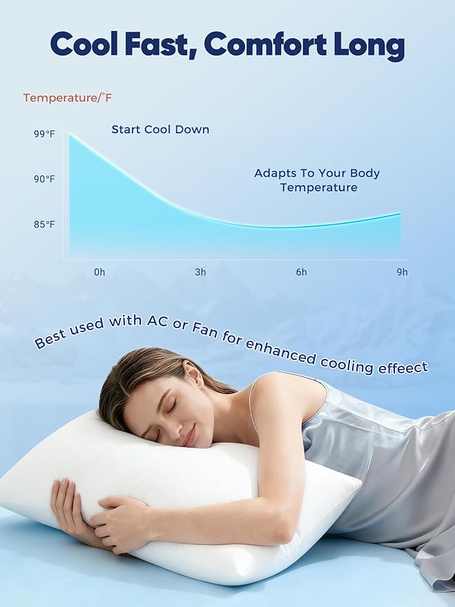 Avolare Cooling Pillow Cases King Size 2 Pack,Arc-Chill 3.0(Q-Max>0.5) Cooling Pillowcases for Hot Sleepers,Soft for Hair Skin, Breathable & Stretchy Fabric,Zipper White Pillow Cases