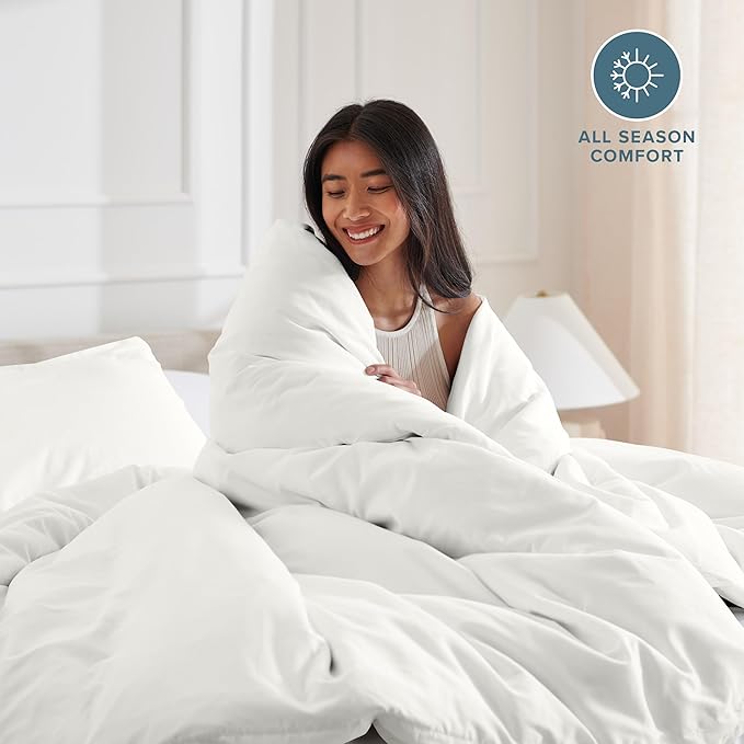 Bare Home Bedding Duvet Cover Full Size - Premium 1800 Super Soft Collection - Lightweight, Cooling - Soft Breathable Bedding Duvet Cover (Full, Cream)