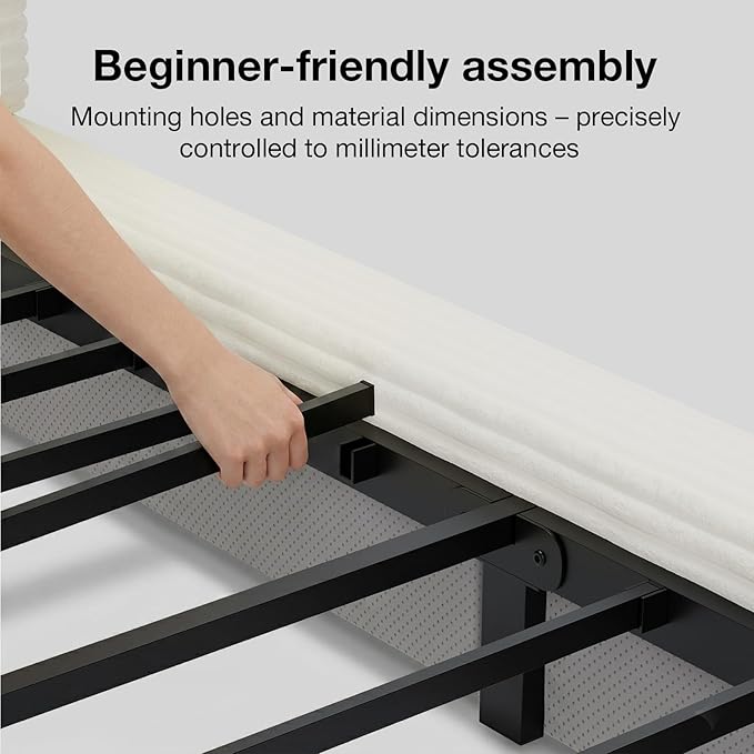 Novilla Queen Size Bed Frame, Plush CloudSoft Bed, Corduroy Upholstered Platform Bed Frame with Headboard, Easy Assembly, No Box Spring Needed, Modern Soft Bed Frame, White
