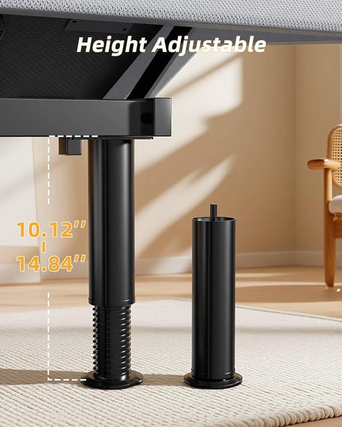 Adjustable Bed Frame King Size with Massage, Wireless Remote, Head Foot Incline, USB, Underbed Light Easy Assembly, Zero Gravity, Bedframe Basic with Quiet Motor