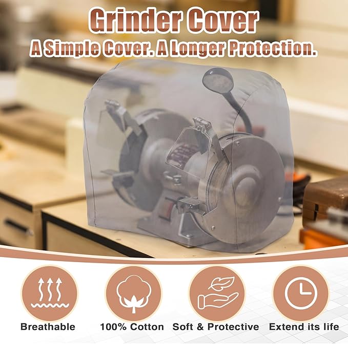 Zhehao 2 Pcs Machine Cover 14.5 x 14.5 x 10 Inches, Bench Grinder Cover Dust Protection for Most Bench Grinders, Storage in Workshops, Garages, Job Sites