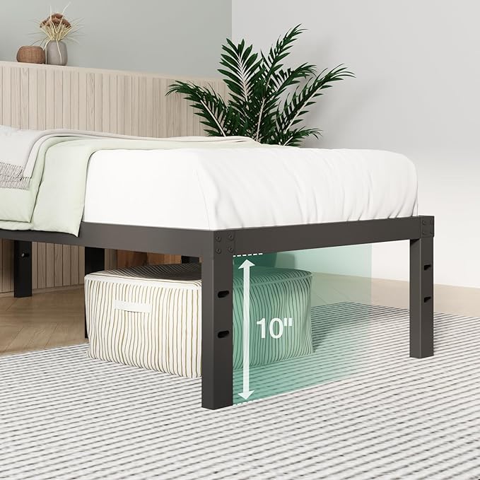 Novilla Bed Frame Twin, 12 Inch Simplicity Metal Platform Twin Size Bed Frame with Underbed Storage, No Box Spring Needed, Heavy Duty Steel Slat Support, for Bedroom, Guest Room, Noiseless