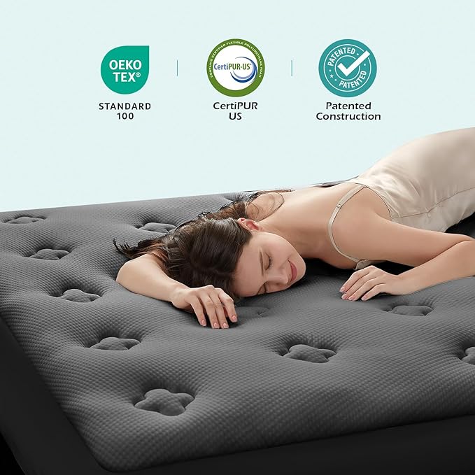 Hansleep Twin XL Mattress Pad Topper College Dorm Memory Foam, Twin XL Foam Mattress Topper Viscose Derived from Bamboo, Twin XL Size Bed Mattress Pad Cover for Back Pain Relief, 39" x 80", Charcoal