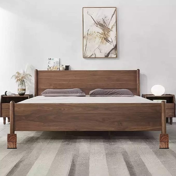 BTSD-home 3 Inch Wood Bed Risers Furniture Risers Bed Frame Lifters in Heights of 3 or 6 Inch Heavy Duty Set of 4 Square