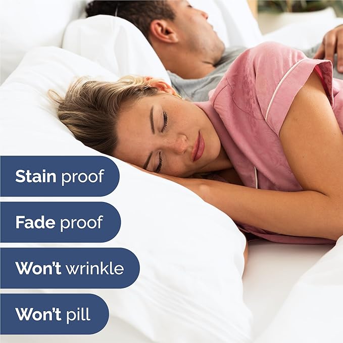 Split King Size 5 Piece Sheet Set - Comfy Breathable & Cooling Sheets - Hotel Luxury Bed Sheets for Women & Men - Deep Pockets, Easy-Fit, Soft and Wrinkle Free Sheets - White Oeko-Tex Bed Sheet Set