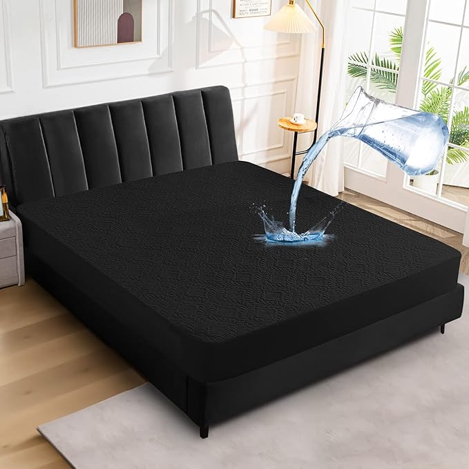 Sufdari Full Waterproof Mattress Protector, Waterproof Mattress Cover,Breathable & Noiseless Mattress Pad, Waterproof Quilted Fitted Sheet Fits Up to 8-18" Deep Pocket