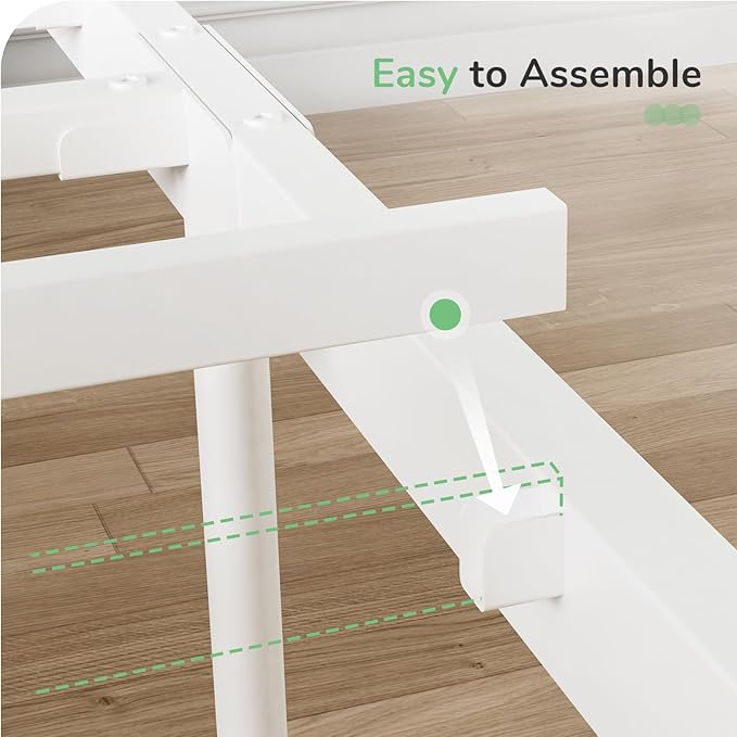 Novilla Metal Full Size Bed Frame with Headboard and Footboard, 14 Inch Platform Bed Frame with Storage No Box Spring Needed, Strong Metal Slats Support, White