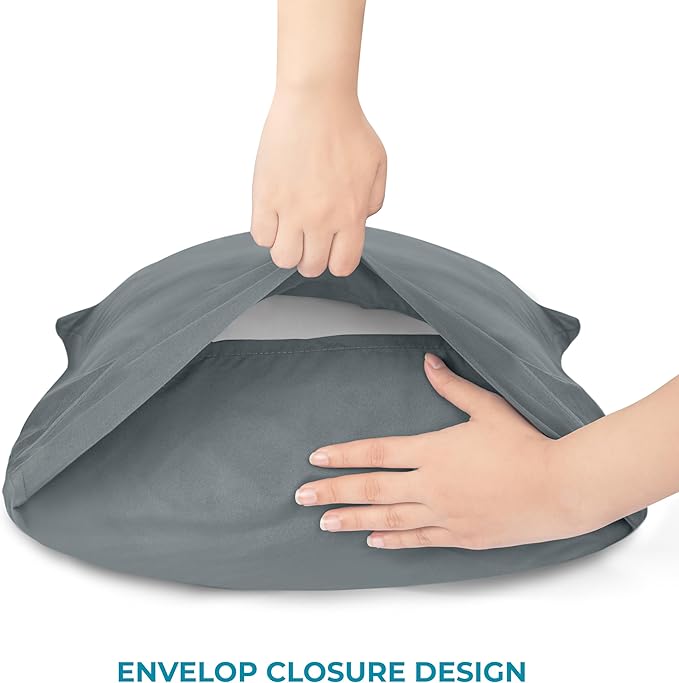 Utopia Bedding Queen Pillow Cases - 6 Pack - Envelope Closure - Soft Brushed Microfiber Fabric - Shrinkage and Fade Resistant Pillow Covers Queen Size 20 X 30 Inches (Queen, Grey)