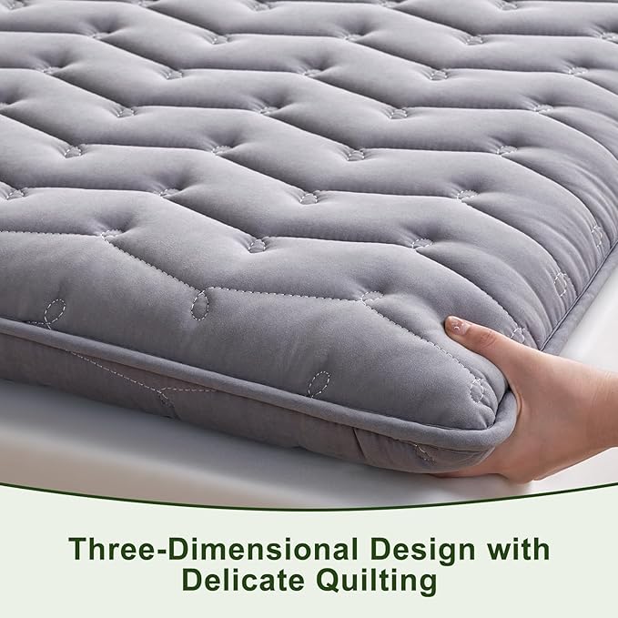 Premium Foam Twin Mattress Topper 3 Inch, Medium Firm Bed Pad for Supportive Sleep and Pressure Relief, Durable Foam Layer, 75 x 39 Inches, Gray