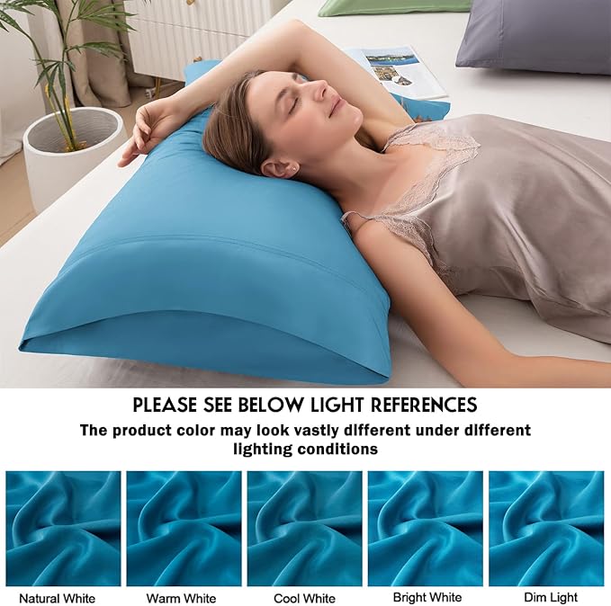 Pillowcases Queen Size 2 Pack, Viscose Cooling Pillow Cases with Envelope Closure, Cool & Breathable Pillow Cover for Hot Sleepers and Night Sweats, 20" x 30"