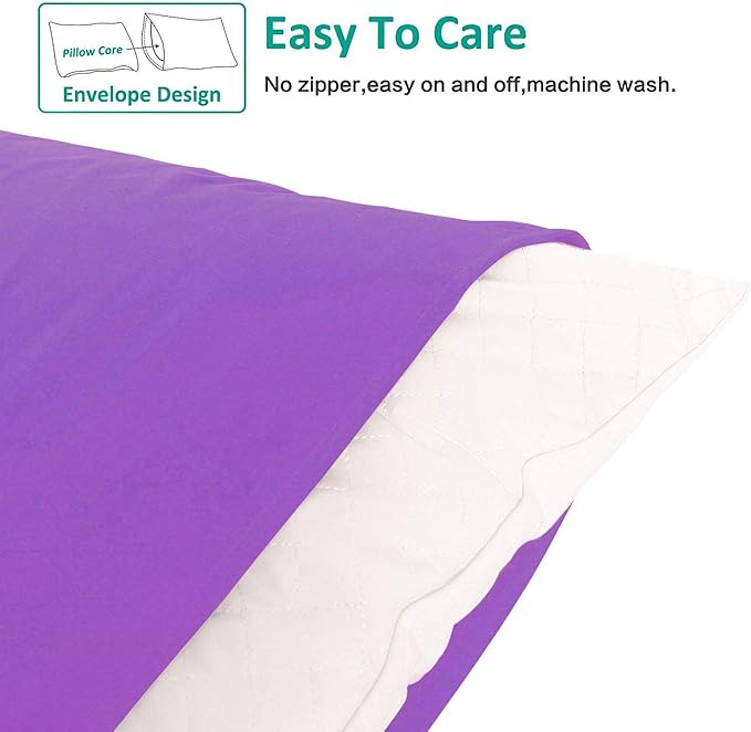 NTBAY King Pillowcase Set - 2 Pack Brushed Microfiber 20x40 Pillowcases - Soft, Wrinkle-Free, Fade-Resistant, Stain-Resistant, Purple Pillowcases with Envelope Closure - 20x40 Inches, Purple