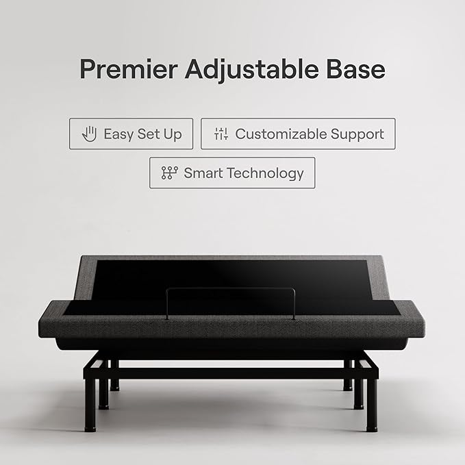 Nectar Ultra Queen Adjustable Base & 15” Mattress - Head & Foot Incline - Medium Firm Memory Foam - Cooling Upgrade - 3 Massage Settings - 365-Night Mattress Trial