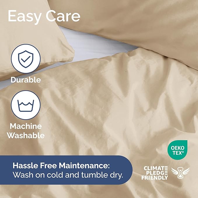 Duvet Cover Queen Size Set - Extra Soft Queen Duvet Cover 90" x 90" with 2 Pillow Shams - Hotel Luxury, Easy Care and Fade Free w/ Zipper Closures & Ties - All Season, Comfy, Cozy & Breathable (Cream)