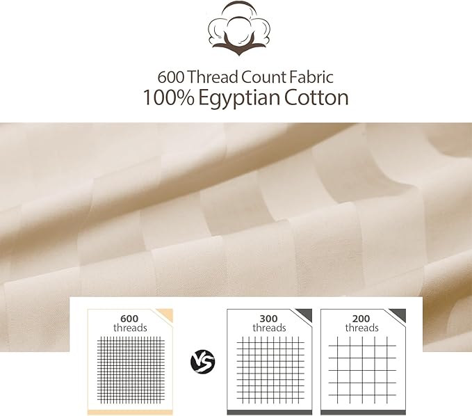 100% Cotton Classic Pillow Protectors with Invisible Zipper, 600 Thread Count Sateen Weave Soft and Breathable Pillow Cases, Protect Pillows from Dirt, Dust and Debris (Queen, 20"x30", Set of 4)