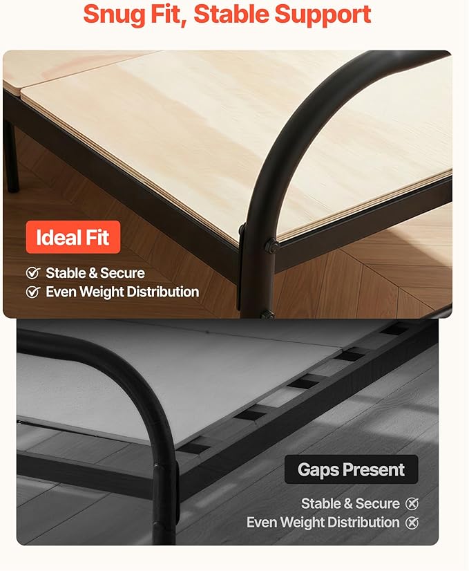 VEVOR Bunkie Board, Cal King 69.7 x 81.9 in, Foldable Bed Board Under Mattress with Nylon Webbing, Plywood, Rounded Edges, Anti-Sag Design for Metal Frames, Sleeper Sofas, Platform and Bunk Beds