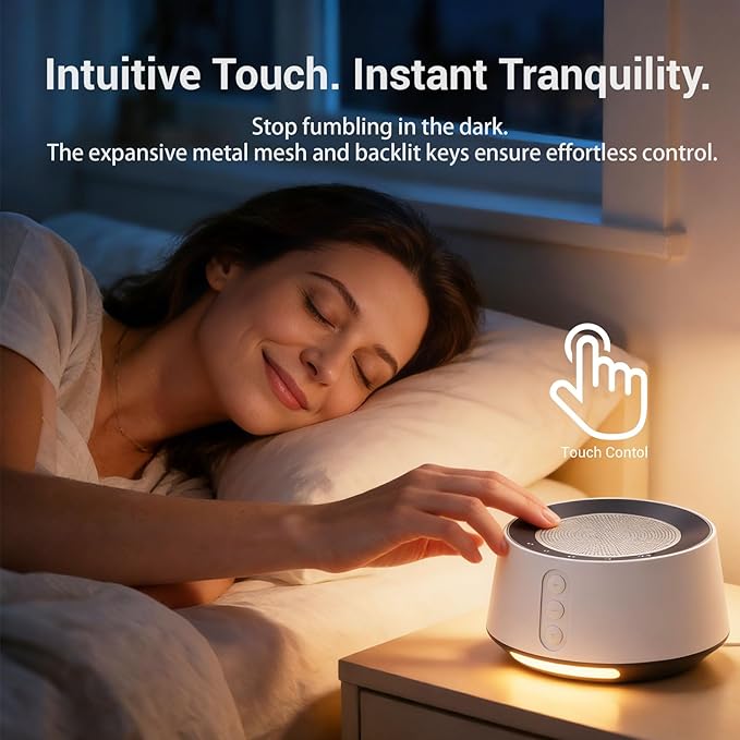 White Noise Machine with Night Light – 20 Soothing Sounds, 10 Color Lights, 5 Timer Settings & Memory Function, Portable Sleep Sound Machine for Baby Nursery, Kids & Adults, Pink
