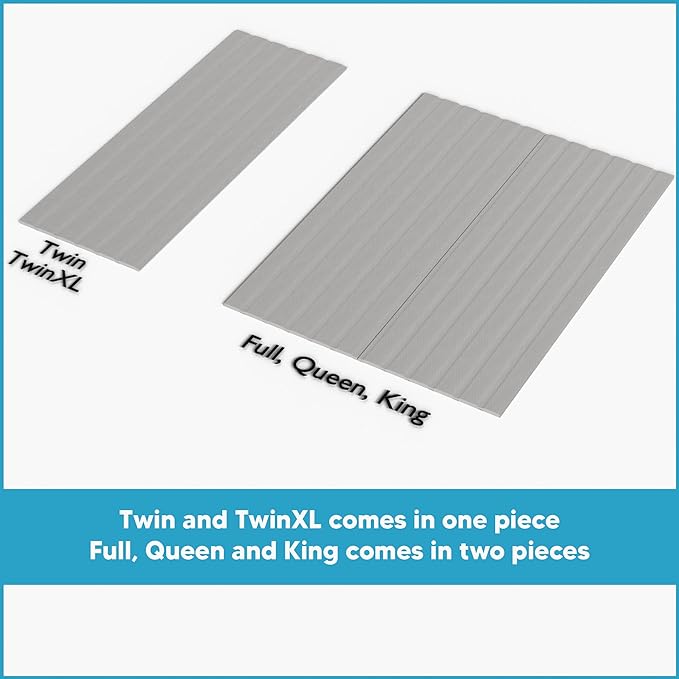 Treaton, 0.75-Inch Heavy Duty Vertical Wooden Bunkie Board/Bed Slats with Cover, Enhance Mattress Support, Queen(60"), Grey