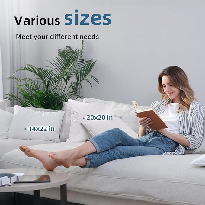 YSTHER 26x26 Euro Pillow Inserts Set of 2, Premium Down Feather Pillows with Cotton Cover, Hypoallergenic Machine Washable Fluffy Decorative Throw Pillows for Couch Bed White