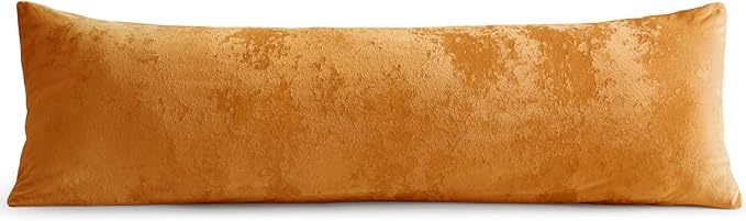 BEDELITE Velvet Body Pillow Cover with Zipper, Soft and Plush 20x54 Long Pillow Case, Velvety Smooth and Cozy Body Pillow Pillowcase for Bedroom and Couch, for All Seasons(Burnt Orange)