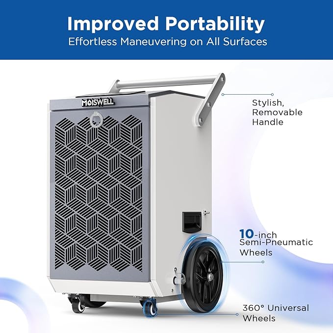 160 Pints Commercial Dehumidifier with Pump and Drain Hose for Basements, Heavy Duty Commercial Grade Dehumidifiers for Large Spaces, Warehouse, Industry Water Damage Unit, Auto Defrost