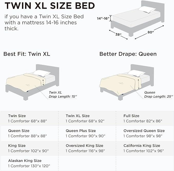 Bedsure Comforter Duvet Insert - Quilted Comforters Twin XL Size, All Season Duvet, GentleSoft Down Alternative Bedding, with 8 Tabs, Gifts for Women/Men, Burnt Orange, Twin XL 92 x 68 Inches