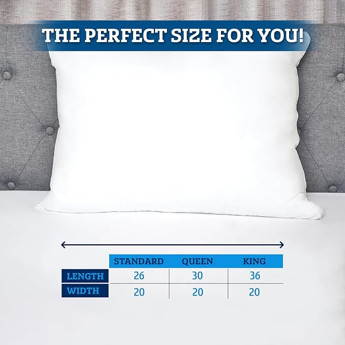 The Grand Pillow Covers Queen Size - Poly-Cotton Pillow Protector with Zipper - Moisture Wicking, Advanced Allergy Protection Pillow Protector - Protects Pillow from Dust, Dirt, and Debris (2 Pack)