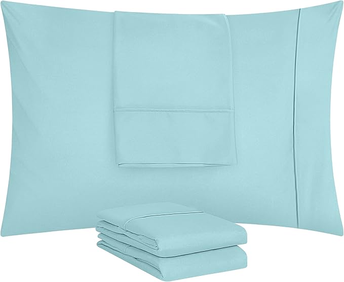 Utopia Bedding Queen Pillow Cases - 12 Pack - Envelope Closure - Soft Brushed Microfiber Fabric - Shrinkage and Fade Resistant Pillow Covers Queen Size 20 X 30 Inches (Queen, Spa Blue)
