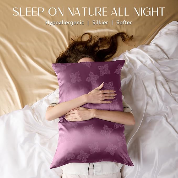 ZIMASILK 100% Pure Mulberry Silk Pillowcase for Hair and Skin Health, Soft and Smooth, Both Sides Premium Grade 6A Silk, 600 Thread Count, with Hidden Zipper, 1pc (Queen 20"x30", Dark Mauve)