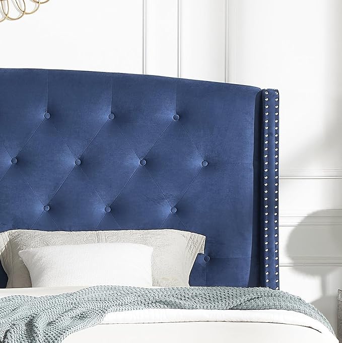 Roundhill Furniture Summit Platform, King, Blue