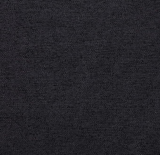 Round Bed – Washable Zip Cover - Upholstered Linen Soft Foam - Modular Minimalist Modern - Half Circle Moon - Sold Sold Separately (Waterproof Black Linen, Queen Headboard)