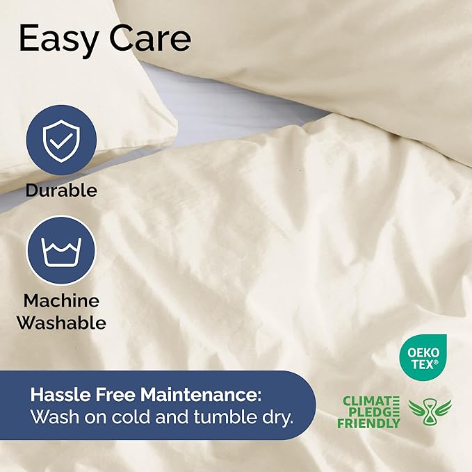 Duvet Cover Queen Size Set - Extra Soft Queen Duvet Cover 90" x 90" with 2 Pillow Shams - Hotel Luxury, Easy Care & Fade Free w/ Zipper Closures & Ties - All Season, Comfy and Breathable (Off White)