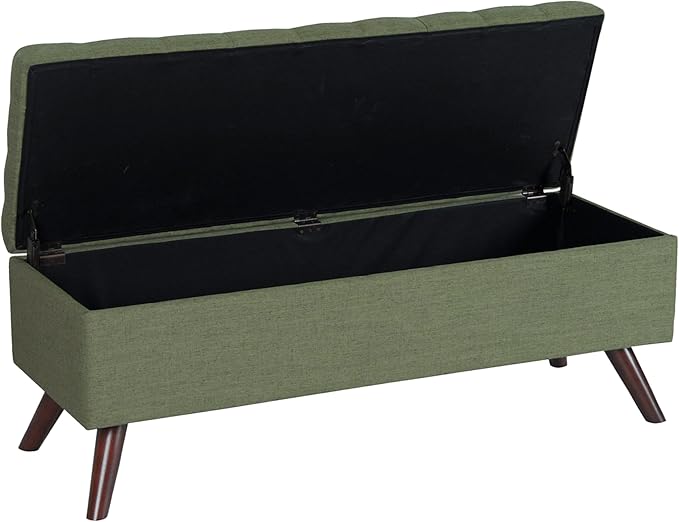 HomePop Modern Tufted Storage Bench - Moss Green