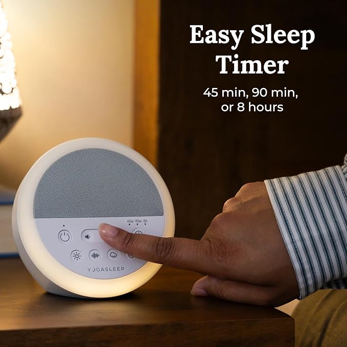 Yogasleep Nod White Noise Sound Machine, With Soft Night Light & Sleep Timer, 20 Sound Options Including Lullabies, Nature & Pink Noise, Sleep Aid For Baby & Adults, Noise Canceling For Office Privacy