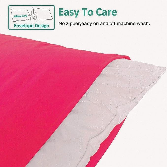 NTBAY Standard Pillowcase Set - 2 Pack Brushed Microfiber 20x26 Pillowcases - Soft, Wrinkle-Free, Fade-Resistant, Stain-Resistant, Magenta Pillowcases with Envelope Closure - 20x26 Inches, Magenta