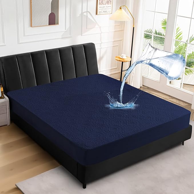 Sufdari Full Waterproof Mattress Protector, Waterproof Mattress Cover,Breathable & Noiseless Mattress Pad, Waterproof Quilted Fitted Sheet Fits Up to 8-18" Deep Pocket