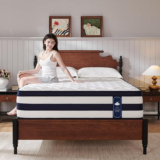 Twin Size Mattress, 12 Inch Gel Memory Foam Sprung Hybrid Mattress, Cooling and Pressure Relief for Breathable Sleep, Certipur-Us Certified, 120-Night Home Trial, Aura Collection