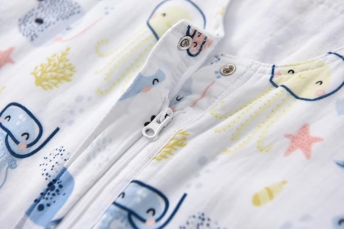TADO MUSLIN Toddler Sleep Sack 1-2T, 0.5 TOG Lightweight Wearable Blanket, 100% Organic Cotton Muslin, Sleeveless, 2-Way YKK Zipper, OEKO-TEX Certified