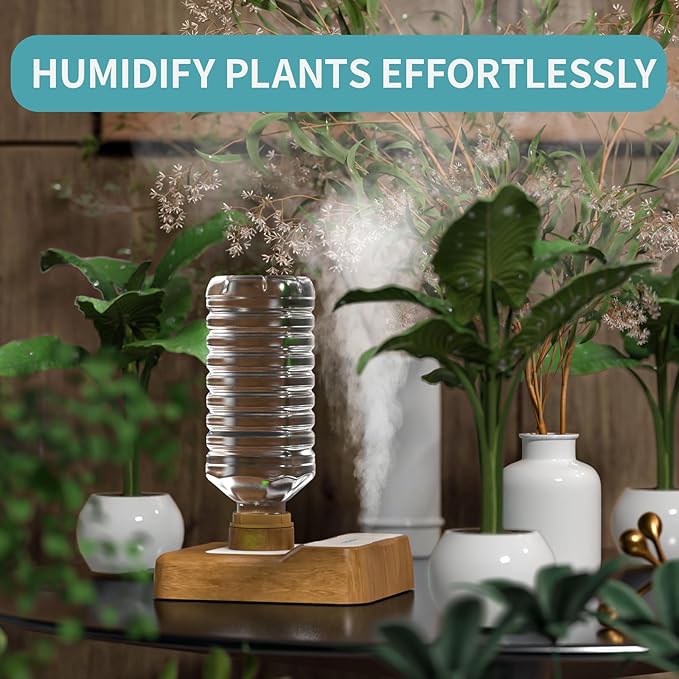 Portable Humidifiers for Travel, Small Mini Humidifier with Auto Shut-Off, Nightlight and Storage Bag for Hotel, Bedroom or Office, Plant Humidifier Indoor, Wood Grain