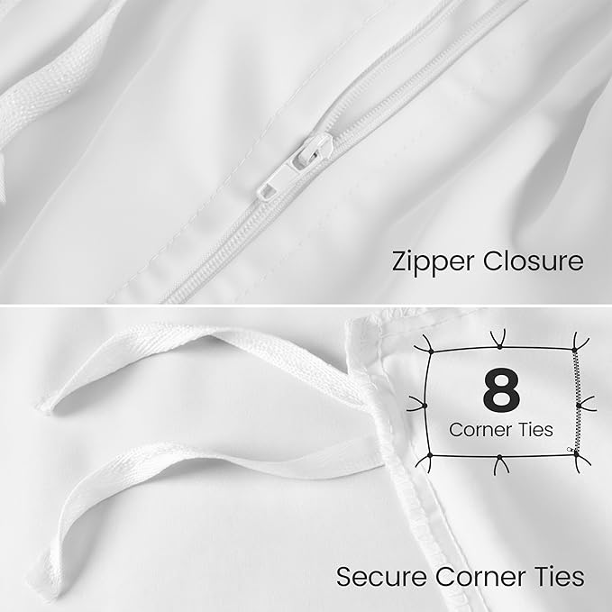 Utopia Bedding Duvet Cover Full with Fitted Sheet (54x75) - 2 Pillow Case (20x30) - All Season Luxury Bed in a Bag with Zippered Duvet Cover - No Comforter (White)